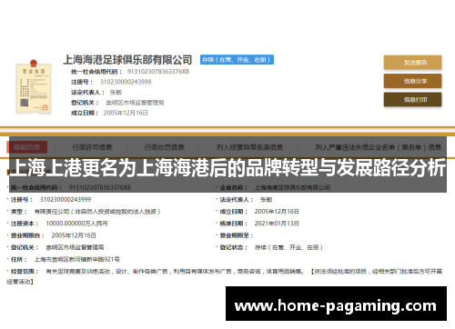上海上港更名为上海海港后的品牌转型与发展路径分析